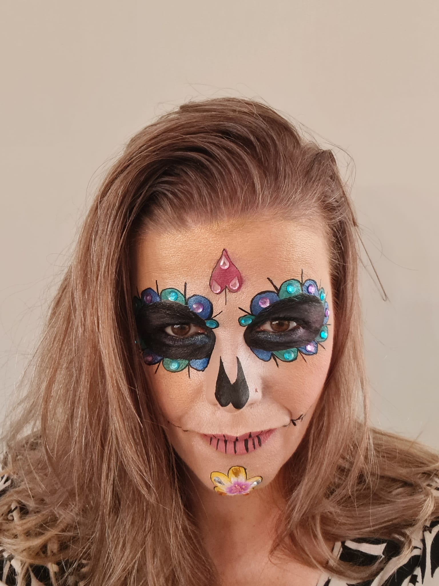 Día de Muertos sugar skull schmink gemaakt door Schmink Squad